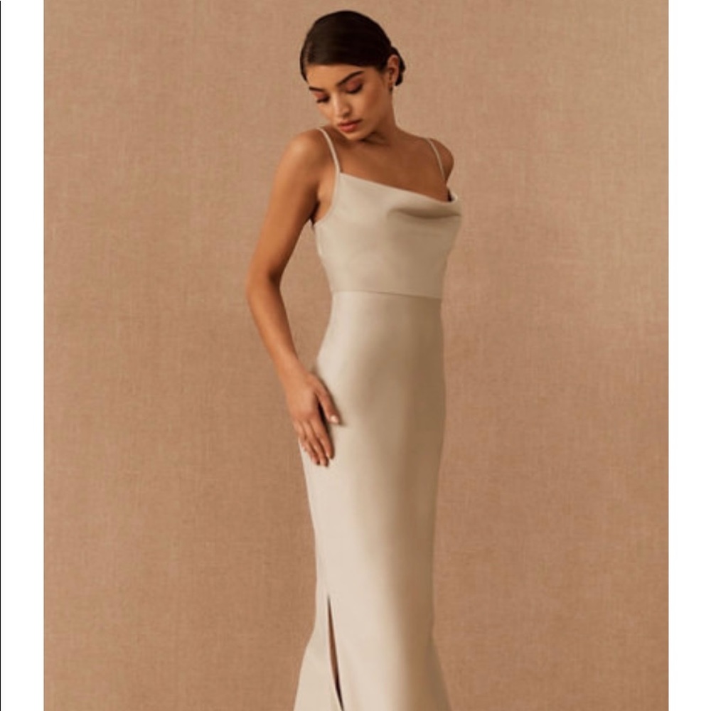 BHLDN Cali Satin Charmeuse Midi Dress